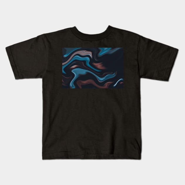 Abstract Dark Waves Kids T-Shirt by Trusted Store